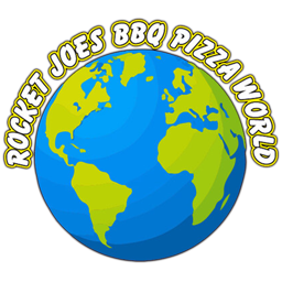 Rocket Joes BBQ Pizza World logo.